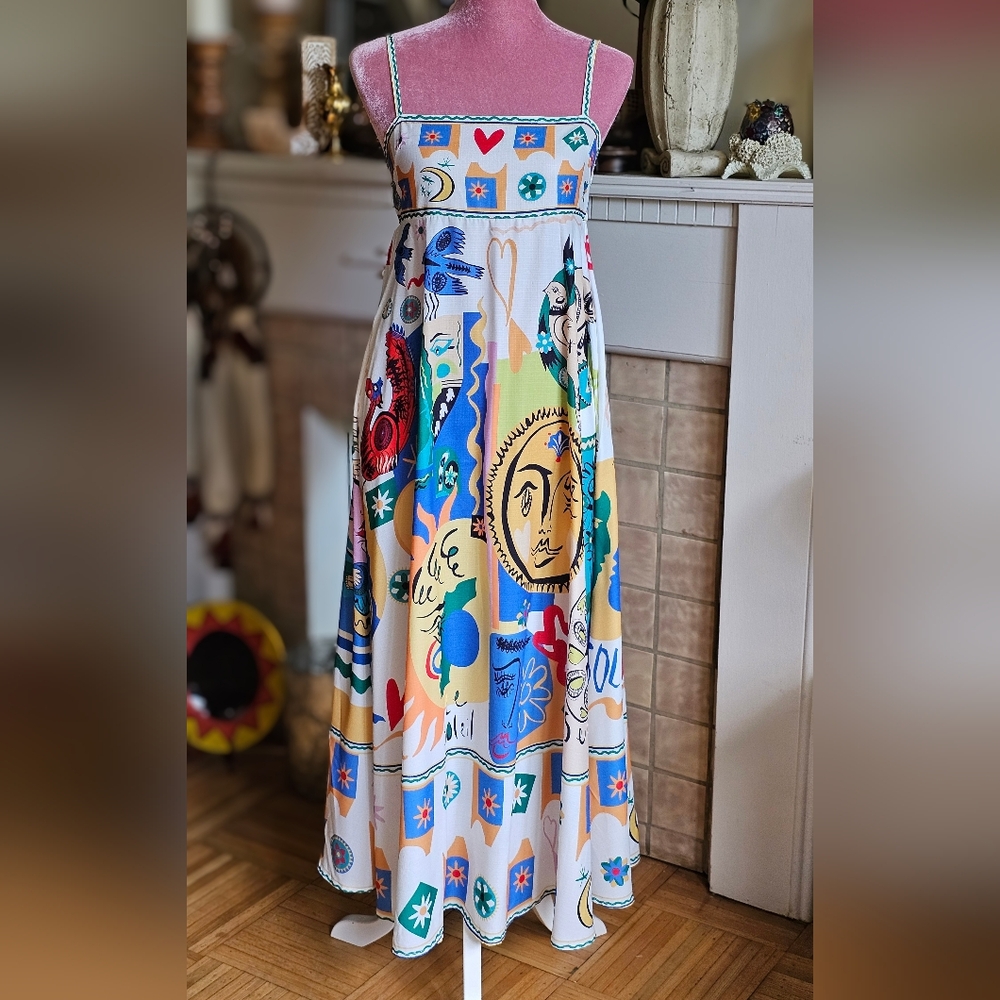 Womens Sundress, Size S. Soleil Sundress. Summer Dress. Pocket Dress.